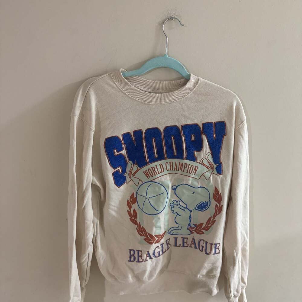 Snoopy World Champion Beagle League Sweatshirt, Off-White